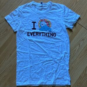 American Apparel White Tee with Unicorn Print